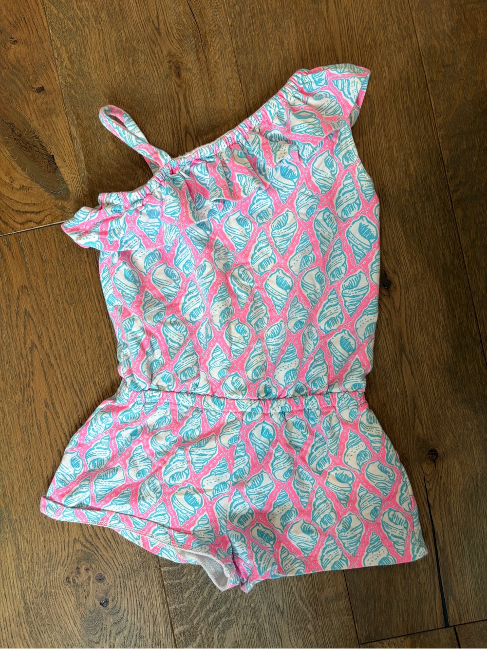 Lilly Pulitzer Pink & Aqua Shell-Print Romper